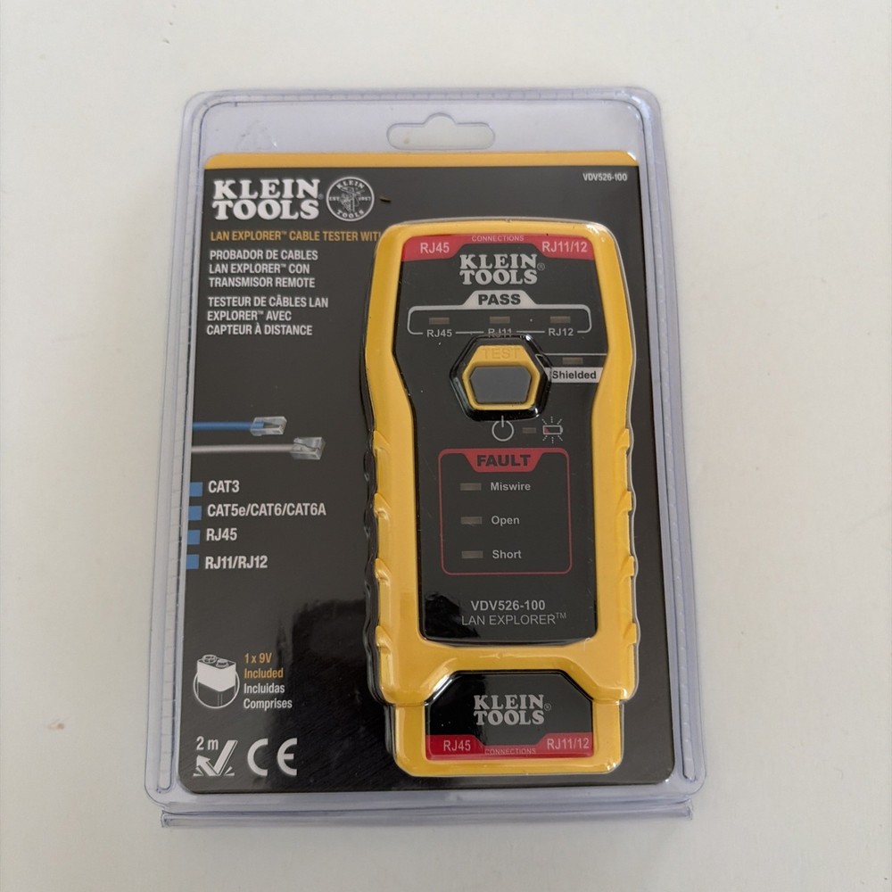 Klein Tools VDV526-100 LAN Explorer Data Cable Tester With Remote New In Pkg.