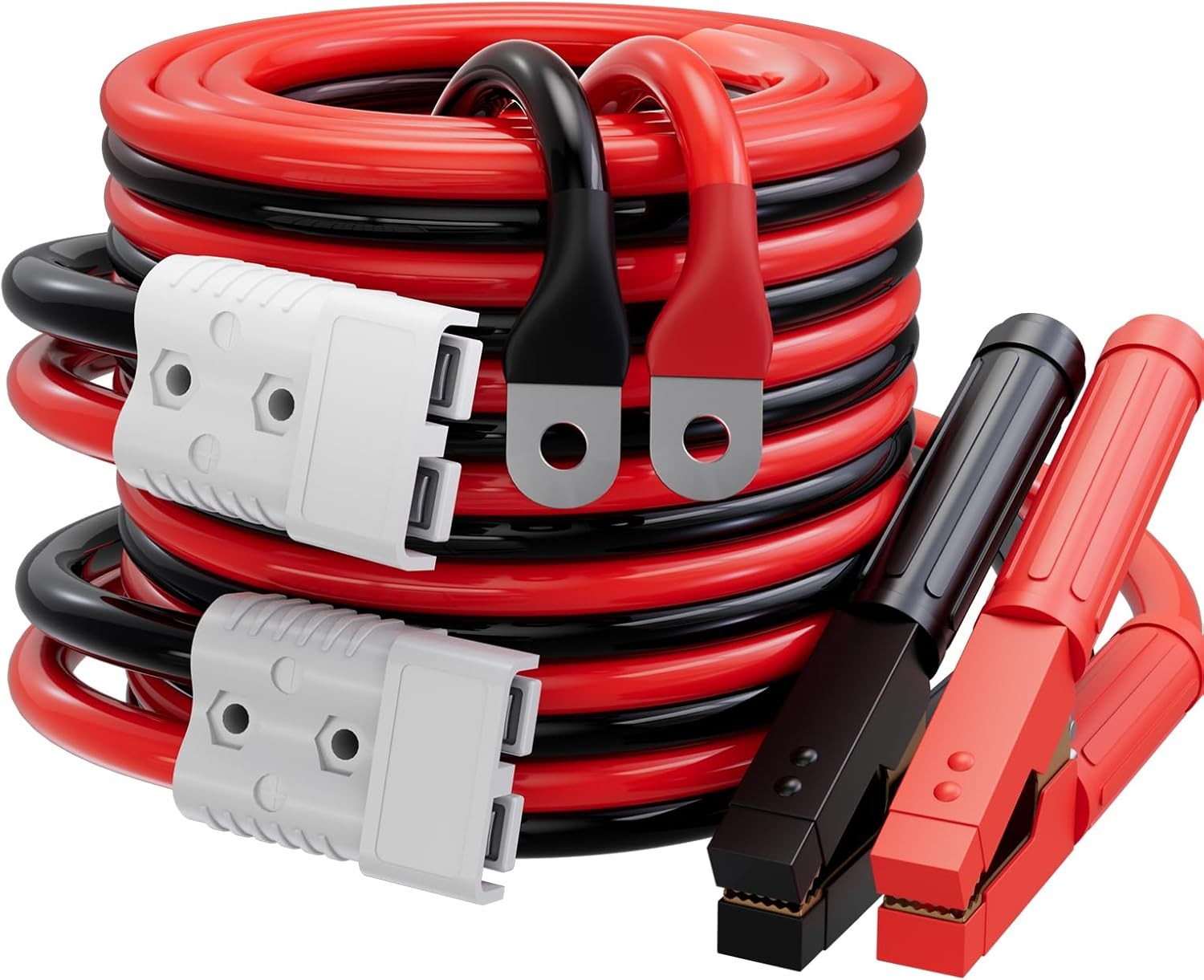 0 Gauge 30Ft Jumper Cables 1000A Heavy Duty Quick Connect Booster for Car Truck