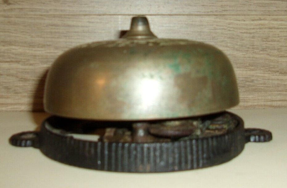 ANTIQUE CONNELL'S MECHANICAL DOORBELL PAT. 1872 SOLID BRASS Missing Hand Crank