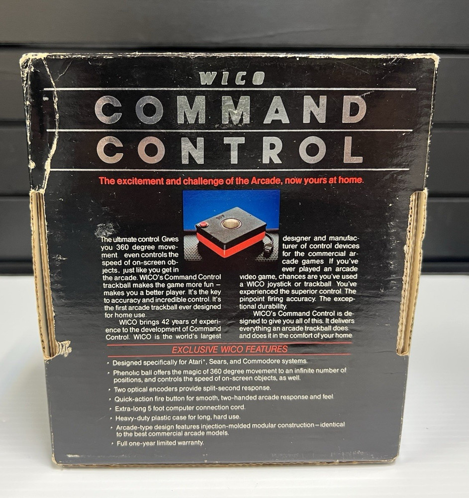 Wico Command Control Trackball Atari And Commodore Original Box preowned