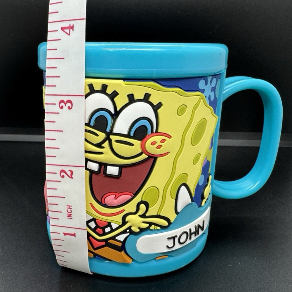 Universal Studios Spongebob Kids Plastic Drinking Mug Cup JOHN Name