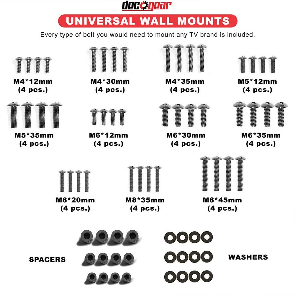Deco Mount 37"-100" Full Motion TV Wall Mount Bracket with Tilt Function