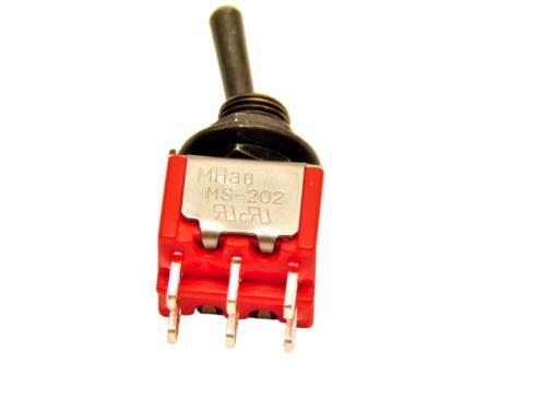 Switch Mini Toggle ON ON 2 way DPDT Black Tiaway