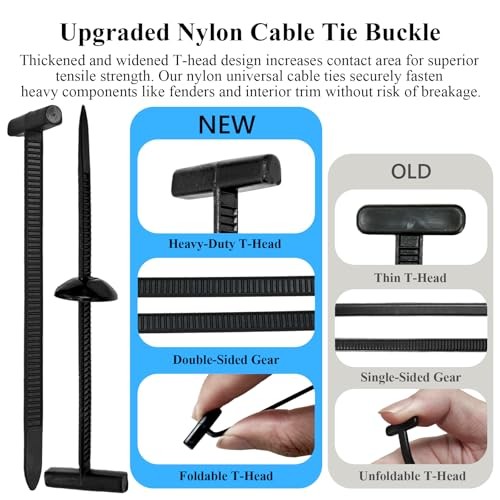 100PCS Upgraded Nylon Universal Cable Tie Buckle,Self-Locking 100pcs