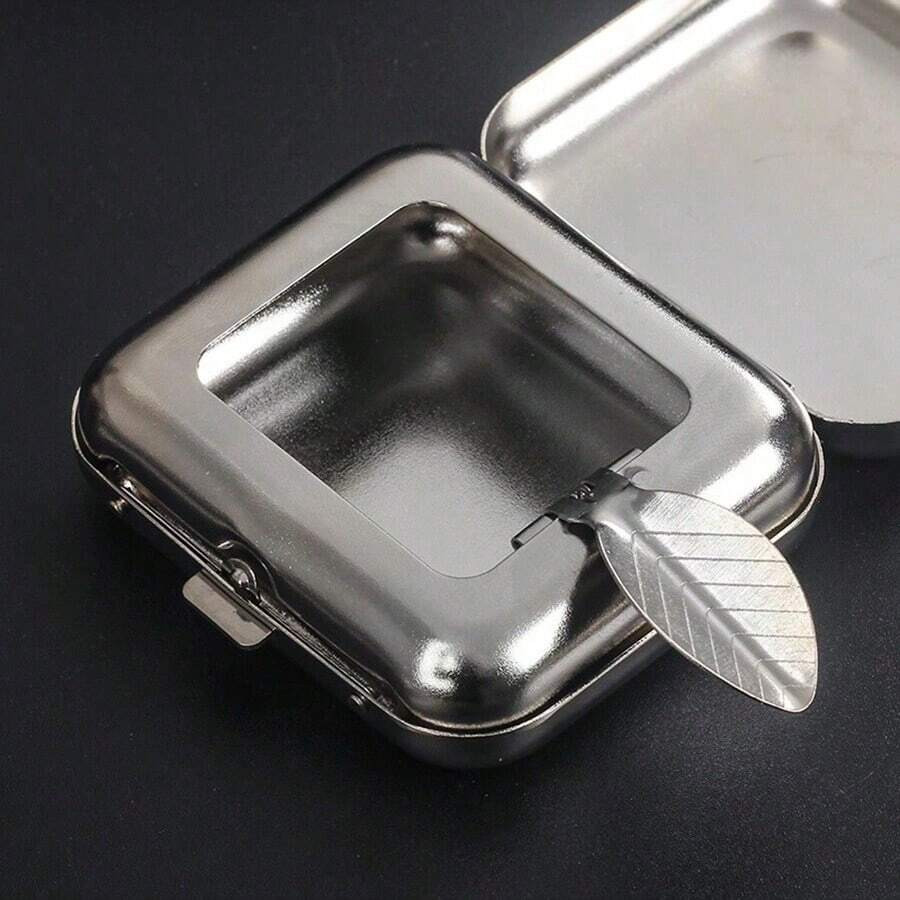 Mini Portable ASHTRAY Metal Car Pocket Ashtray Windproof Cigarette Ashtray W/Lid