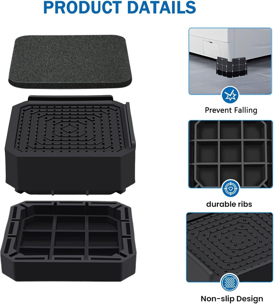 Furniture Risers Bed Risers Adjustable Elevation Heavy Duty Strong Supports 4...