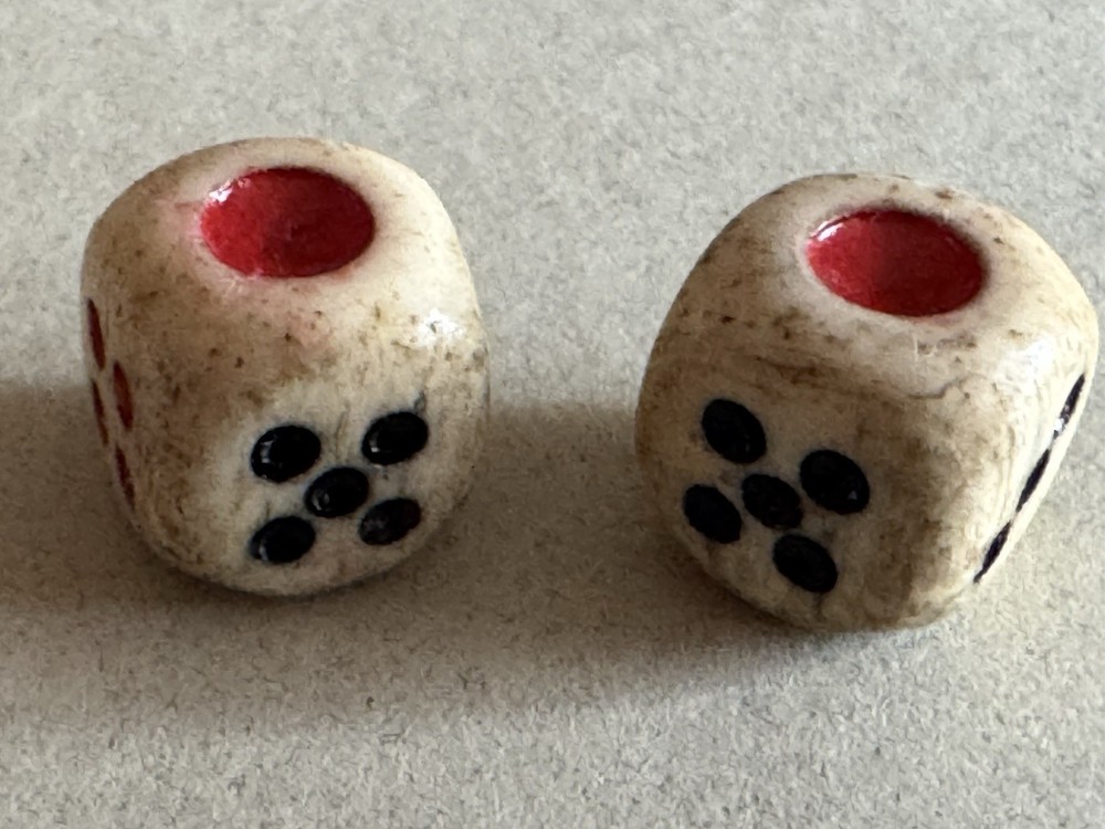Rare Bone Red Black Dice