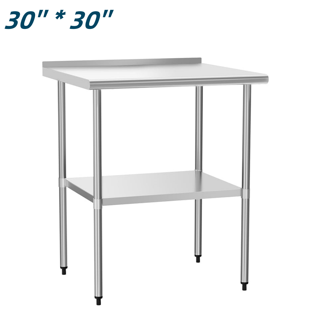 Stainless Steel Commercial Kitchen Food For Prep Table Work with Backsplash NSF