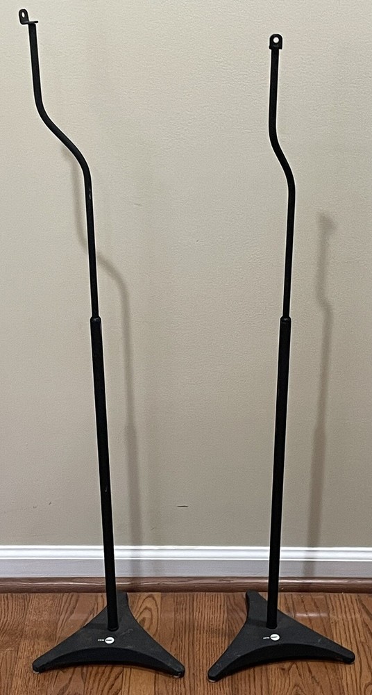 OMNI MOUNT Pair Cube Speaker Stands Pole with Triangle Base