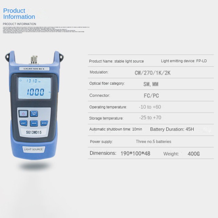 Optical Power Meter Convenient High Sensitivity Durable Fiber Optical Meter