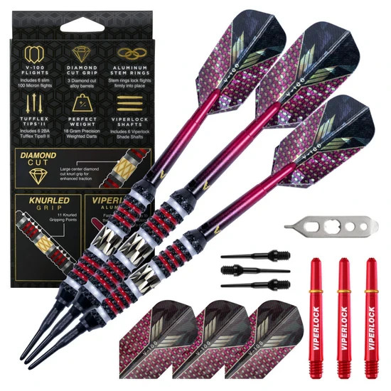 VIPER WIZARD SOFT TIP DARTS 20 GR DIAMOND CUT BARREL NEW SHIP FREE FREE FLIGHTS