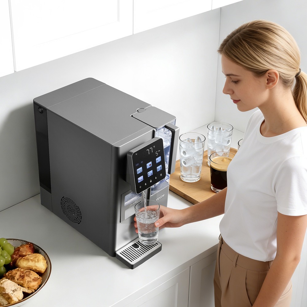 VEVOR Ice Maker Water Filter Dispenser 4-in-1 Countertop Multi-Function Machine