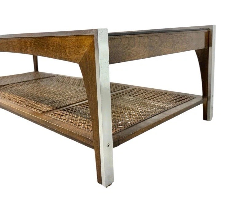 Mid-Century Modern Smoked Glass Coffee Table