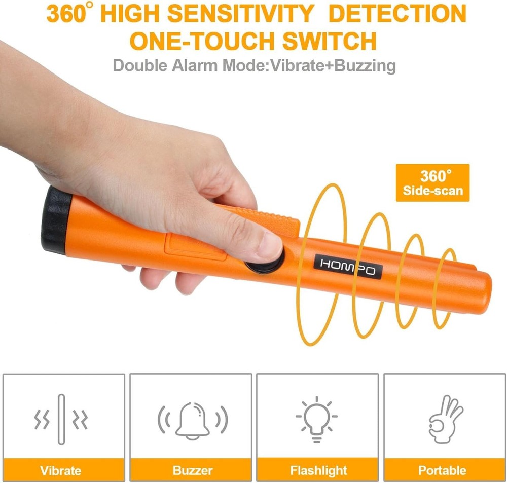 Waterproof Metal Detector Pinpointer Handheld Wand High Accuracy Finder