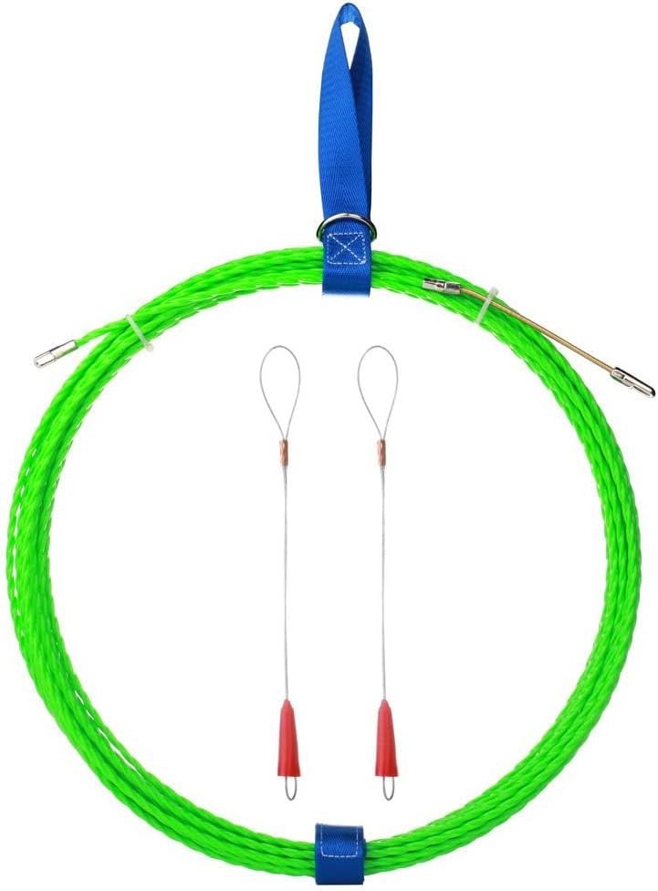 Fish Tape Wire Puller for Wall Conduit Flexibility Steel Rope 32FT