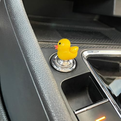 Cute Car One-Touch Start Button Cover with Engine Start/Stop Joystick,Push Duck