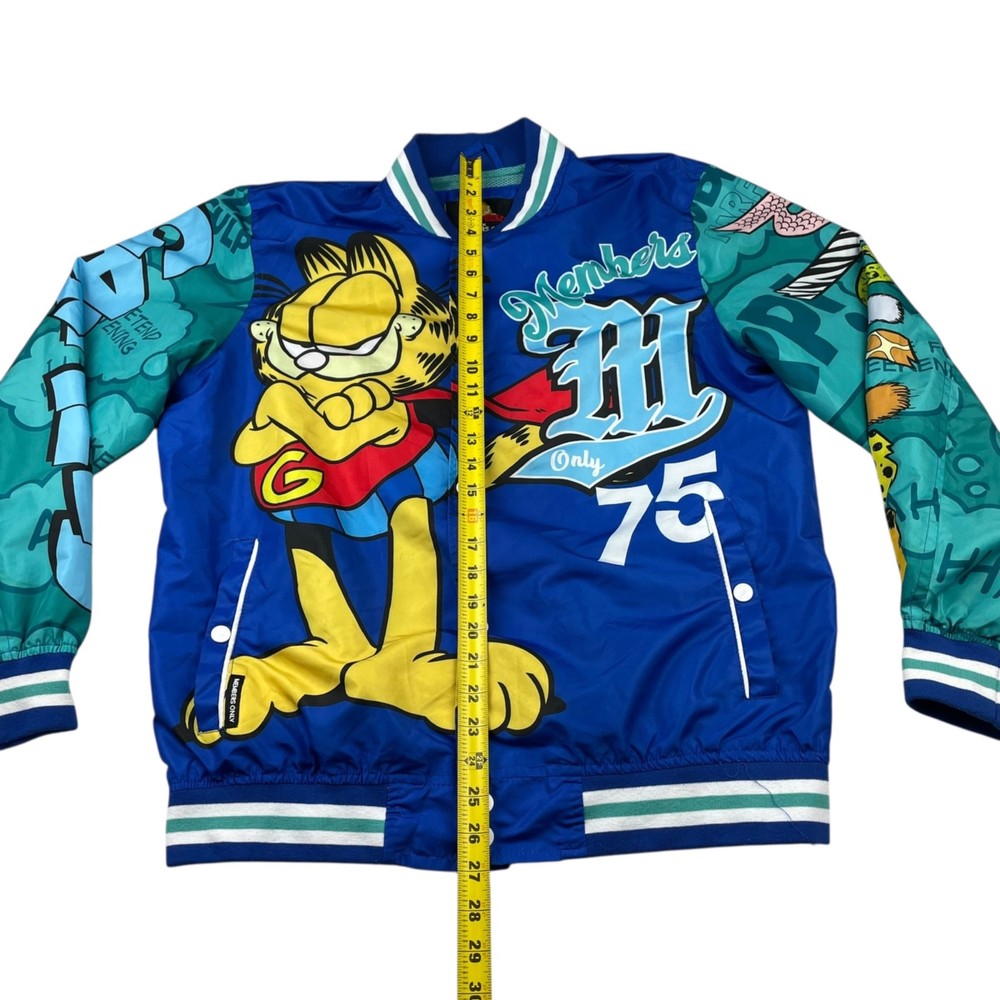 Garfield x Members Only Men's Snap Button Satin Jacket • Medium