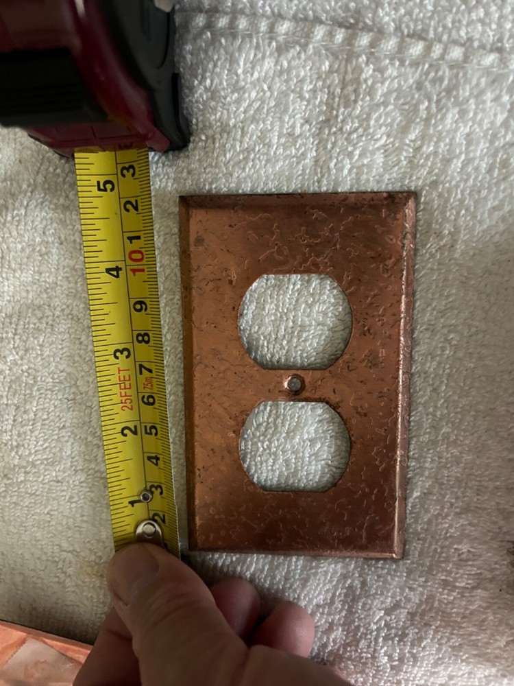 Vintage Electrical Plug  Plate Cover Copper Hollywood Regency