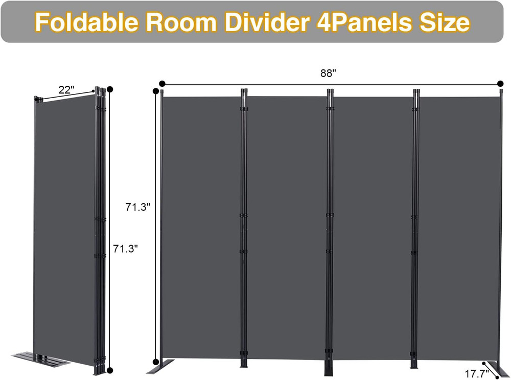 Divisor de pared, divisores de ambiente de 4 paneles