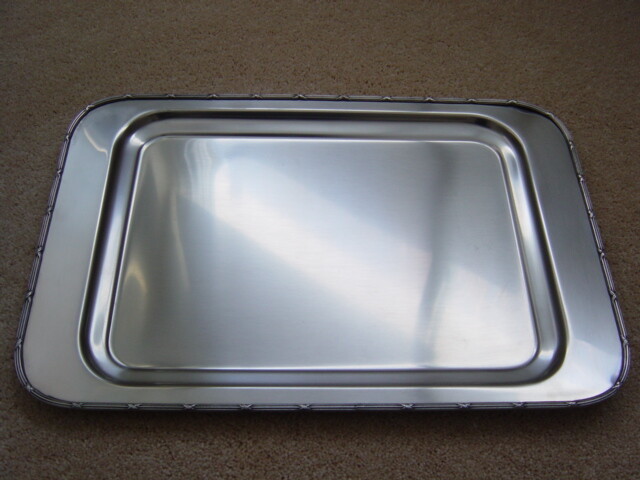 MALMO STAINLESS STEEL SERVING TRAY Imported. BRAND NEW! $149