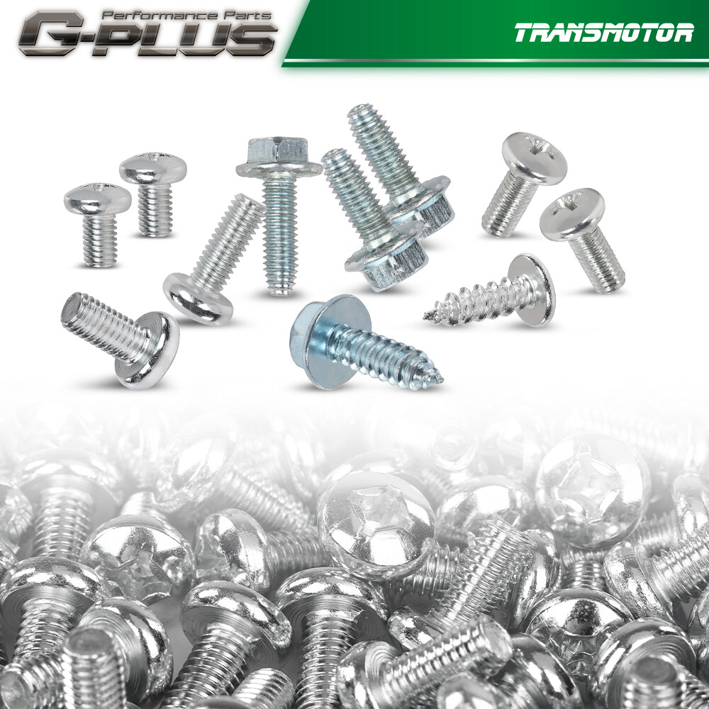 800 License Plate Screws (100 each/8 different) for Auto Dealers - Bulk quantity