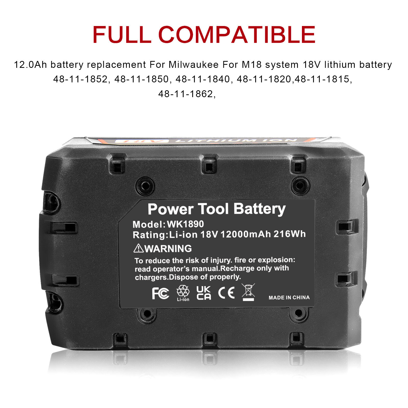 2PACK 12.0Ah For Milwaukee For M18 18V Extended Capacity Battery 48-11-1860 NEW