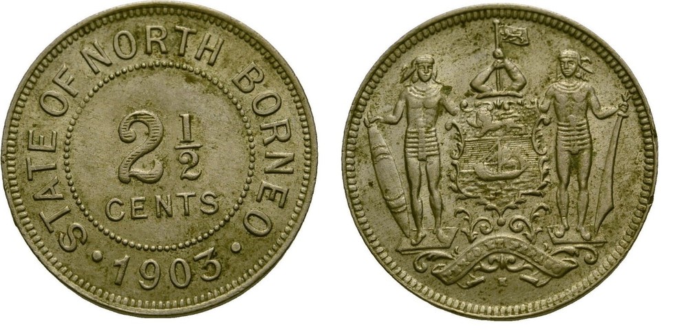 1903 British North Borneo 2.5 C-Natives-Nice