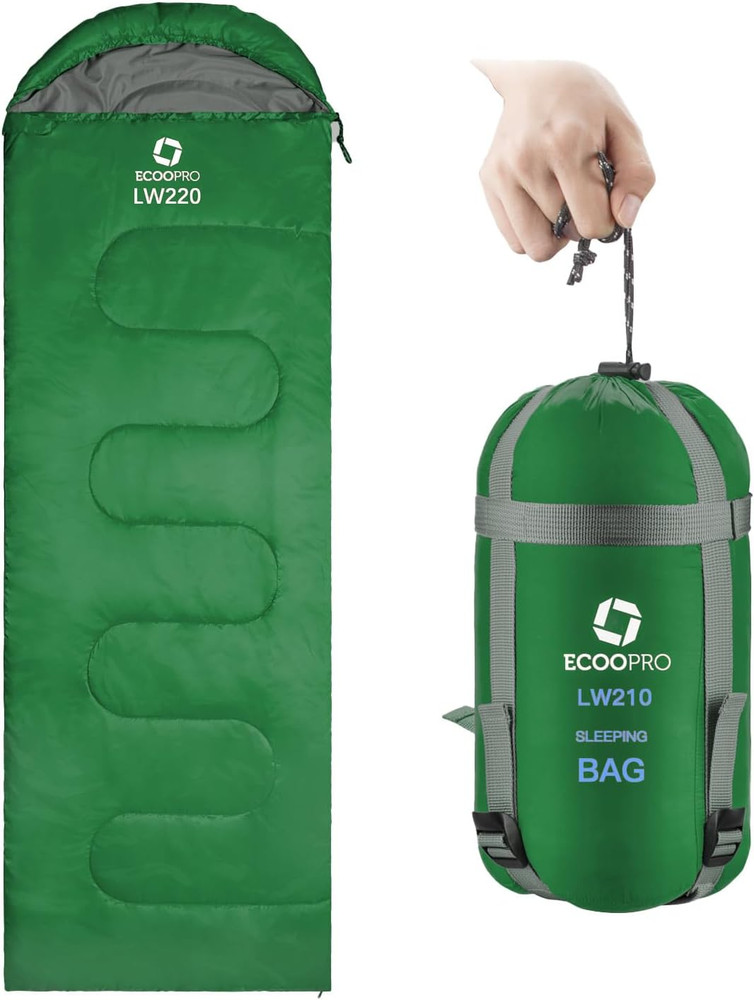 ECOOPRO Warm Weather Sleeping Bag - Portable, Waterproof, Compact Lightweight, C