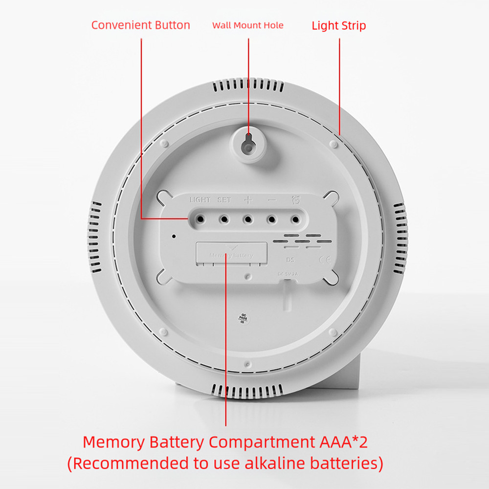 RGB Wall Clock with Remote Control Date Temp Humidity and Timer Function