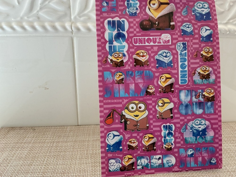 Despicable Me Minions Universal Studios Sticker Book 4 Sheets Total Pre-owned