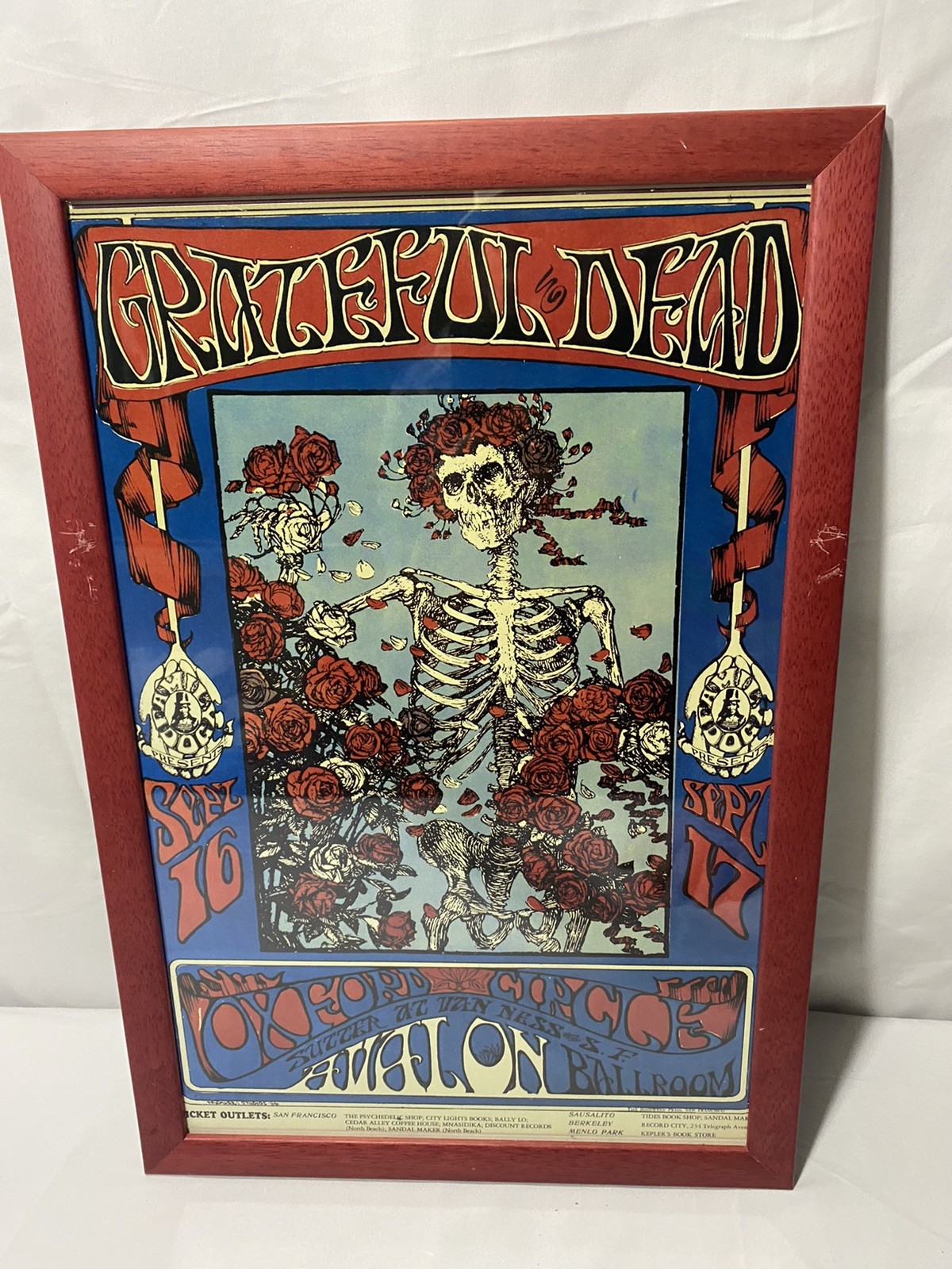Grateful Dead 1990’s Reprint 17”x11” Concert Poster Framed