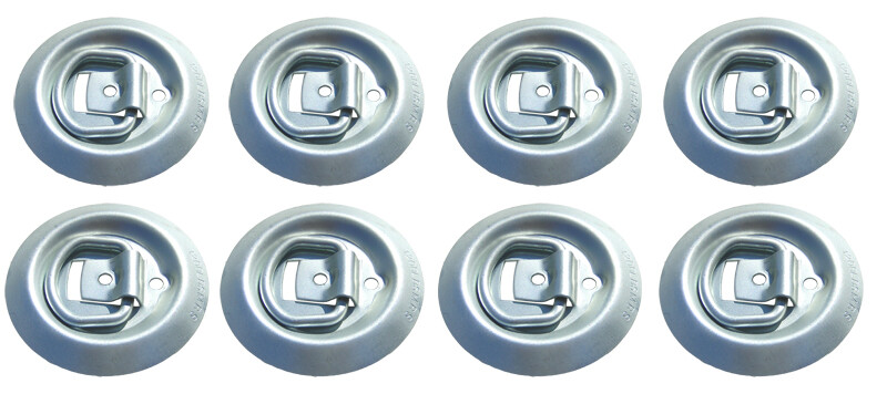 Pit Posse Cargo Recessed Flush Pan D Ring 4” Anchor for Tie Down Eight Pack