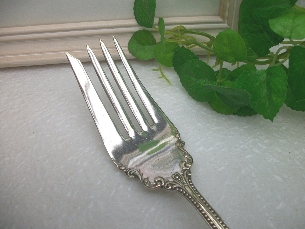 Antique Oneida Silver BERNICE Silverplate Cold Meat Serving Fork 1900