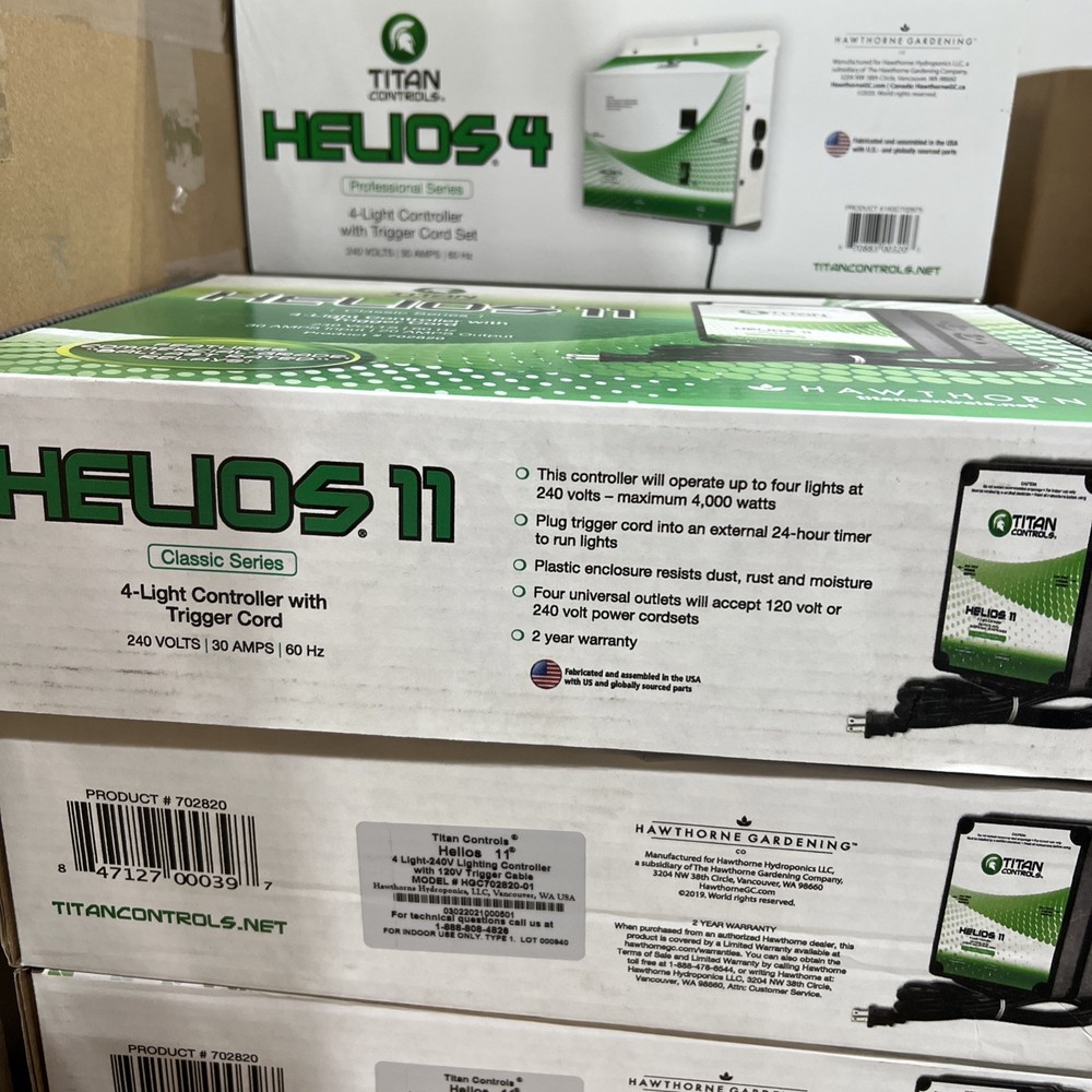 Titan Controls Helios 11 - 4 Light 240v Volt Controller w/ Relay Trigger Cord