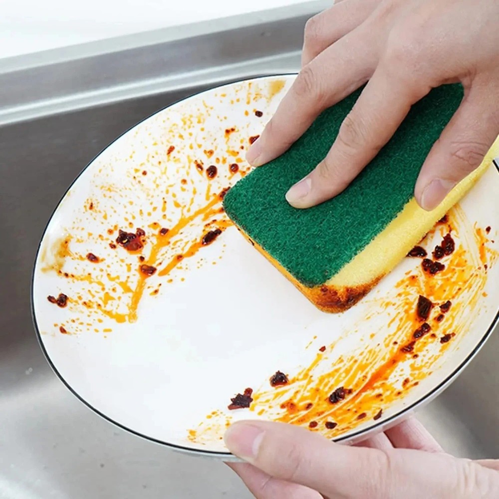 10pcs Double Sided Magic Cleaning Sponge Pot Rust Remover Kitchen Brush