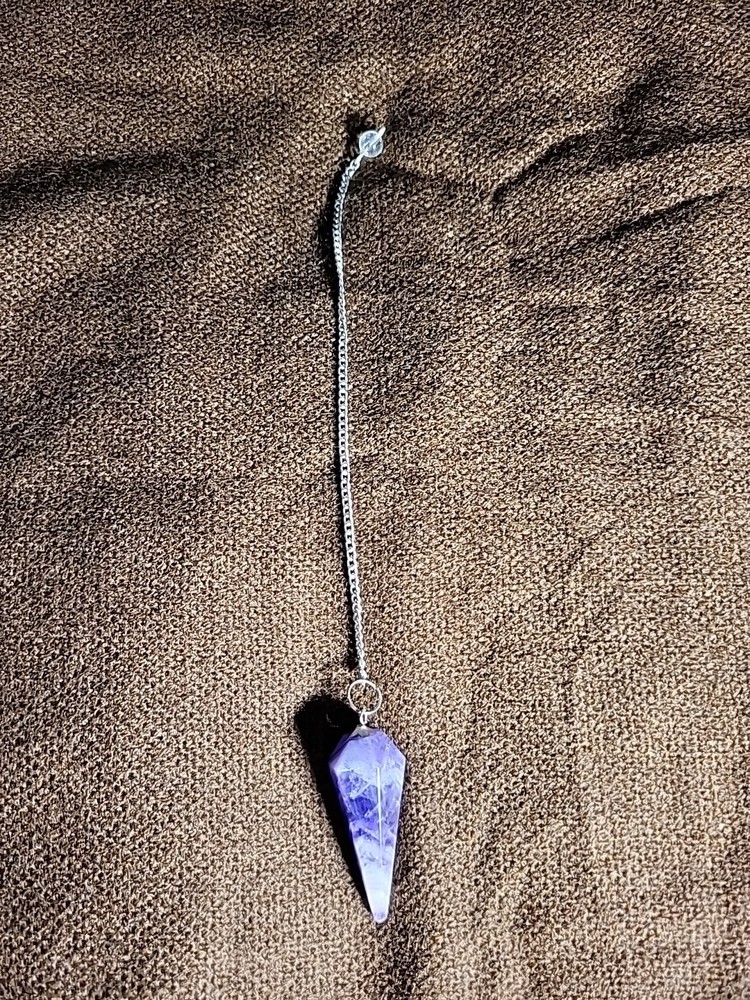 Lepidolite Pendulum Crystal Stone, Faceted Pendulum Divination Tools, Dowsing