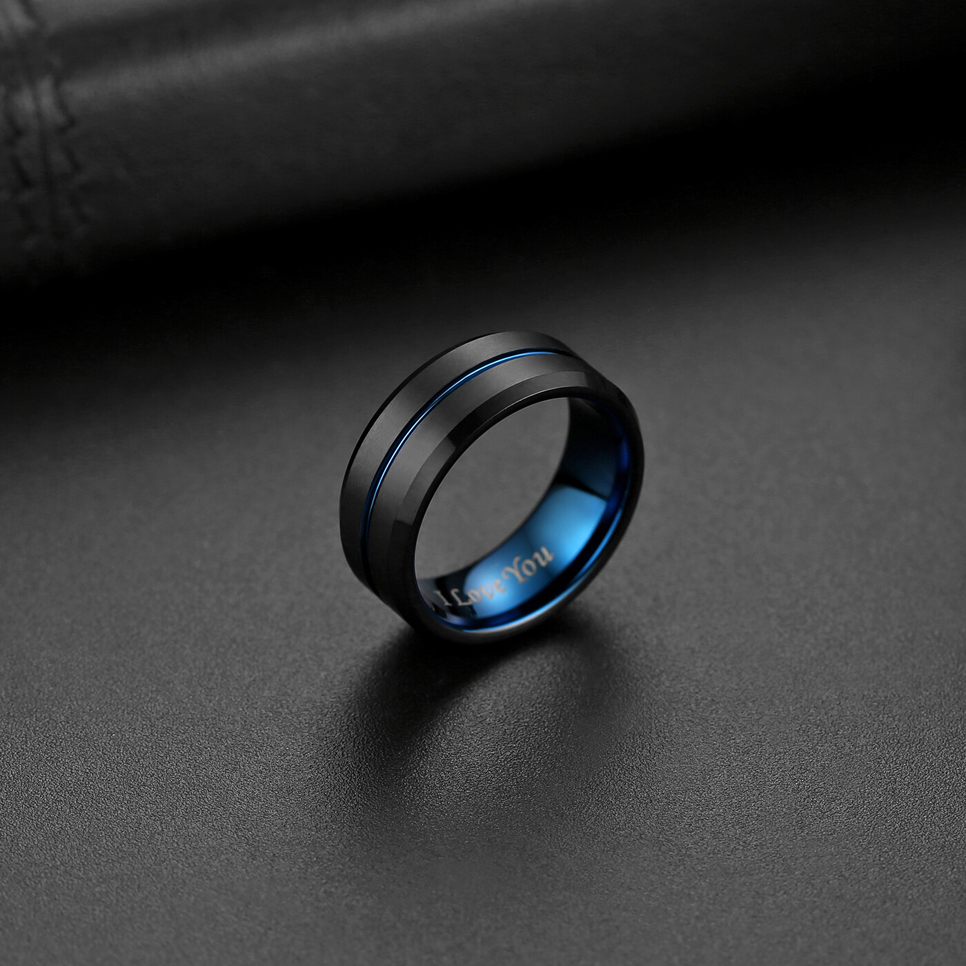 Men I Love You Wedding Band Tungsten Ring Women Heart Promise Band Couple 2pcs