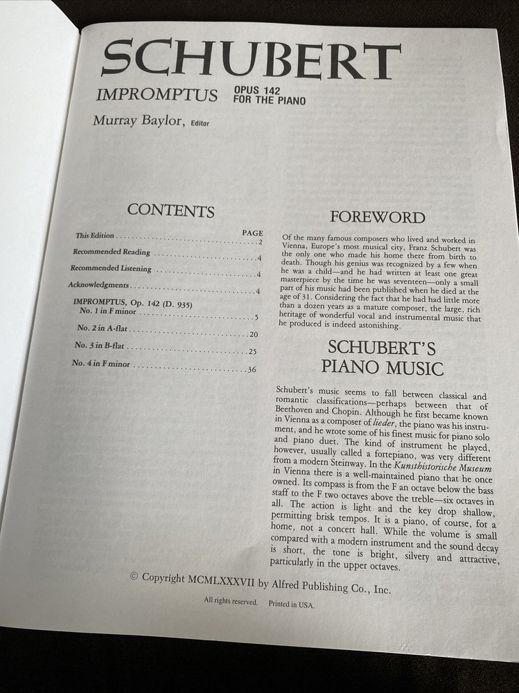 Impromptus: Opus 142