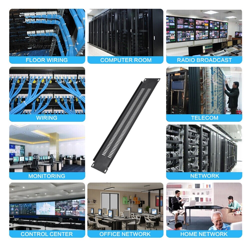 2U Blank Rack Mount Panel Spacer Vented for 19" Server Network Rack Cabinet