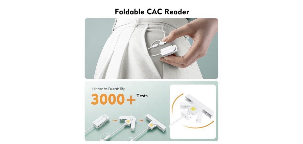 CAC Reader 2in1 TypeC Dual Connector DOD Military USB Common Access CAC
