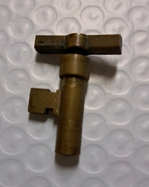 ANTIQUE BRASS POCKET DOOR SKELETON KEY