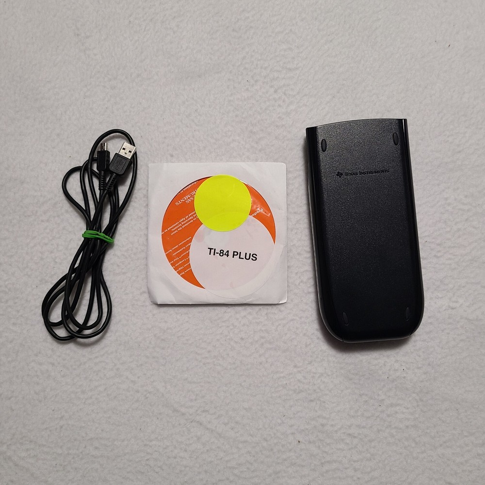 Texas Instruments TI-84 Plus Graphics Calculator /Product CD and USB Cable Black