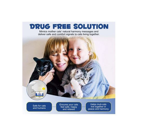 Immal Cat Calming Pheromone Diffuser Plus 2 Refills 60 Day Kit Exp. 2028 Sealed!