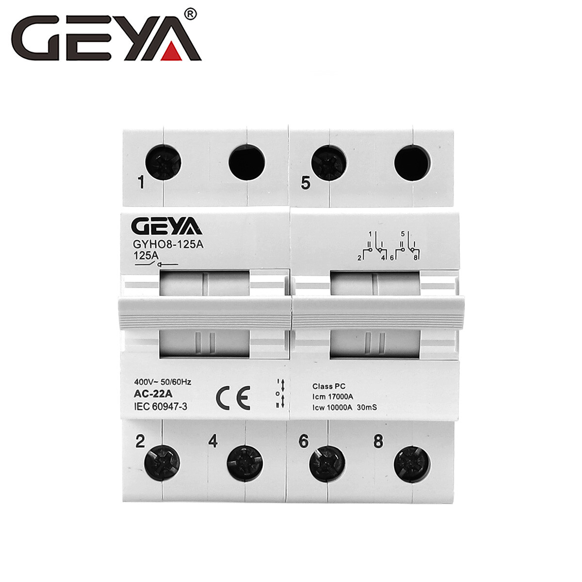 GEYA Manual Changeover Transfer Switch 2P 100A Dual Power 400V Grid & Generator