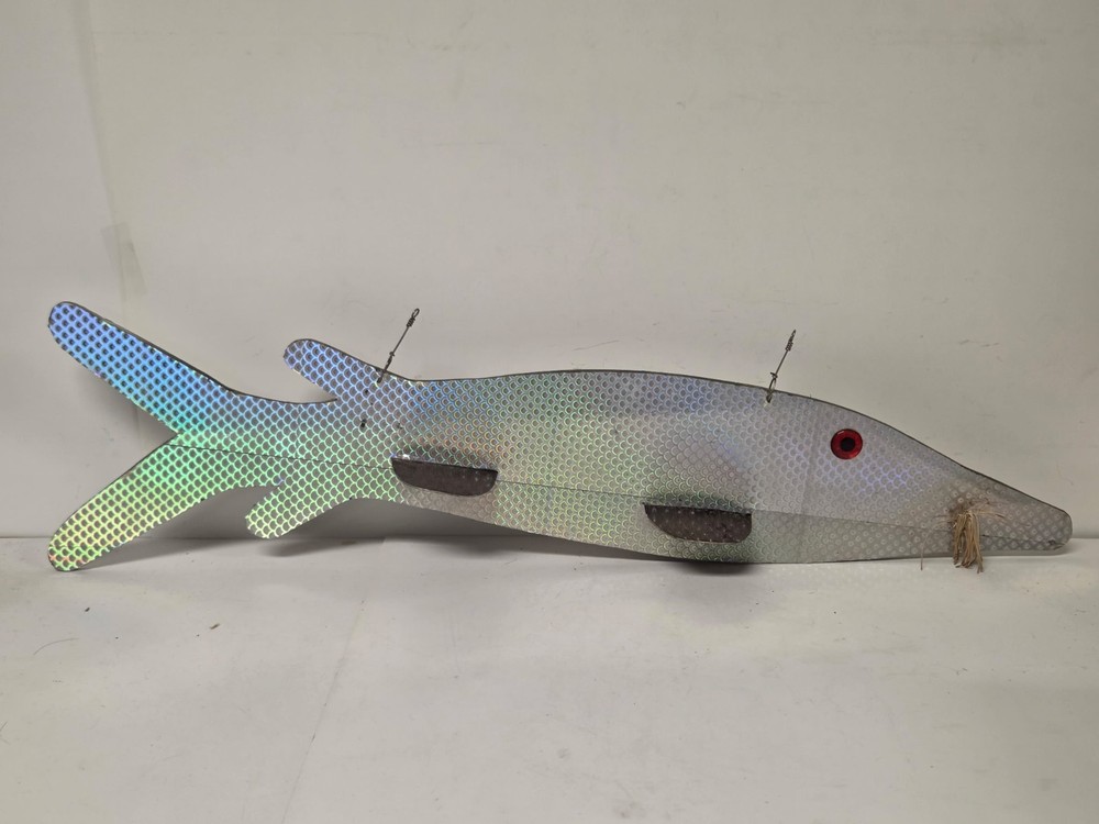 24" Silver Plexiglass Sturgeon Fish Spearing Decoy