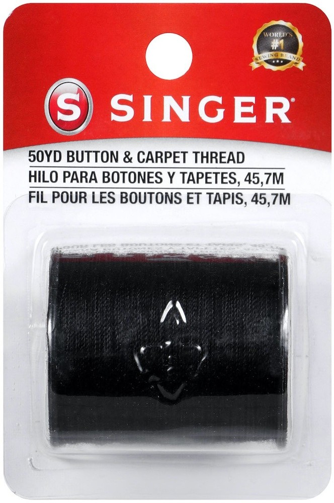Singer Notions 67110 Button & Carpet Thread 50yd-Black