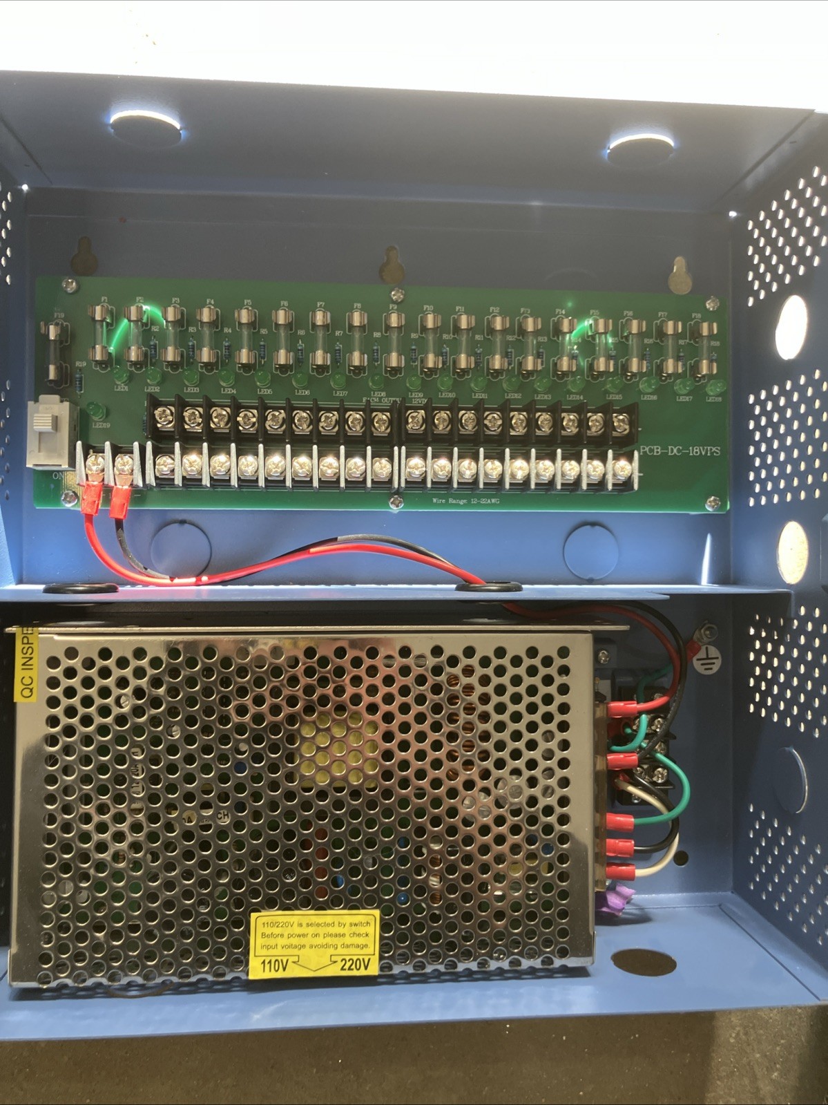 MG VPS1218UL CCTV Camera Power Supply And Audio codes MP-124