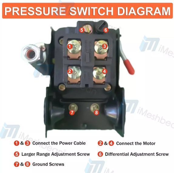 Craftsman Sears Air Compressor Pressure Switch W/ Unloader Replacement New