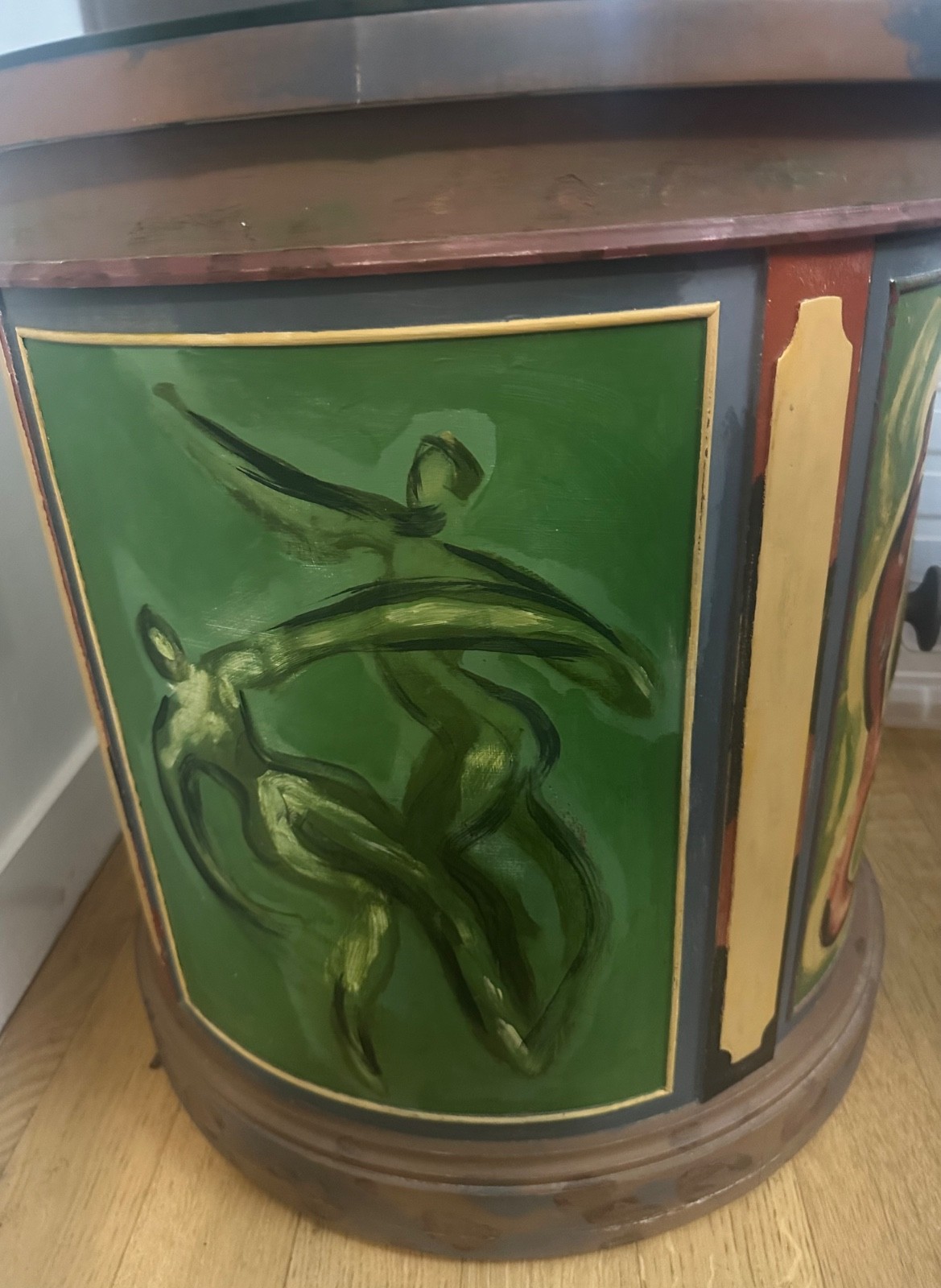 Set of 2 bedside tables. One is painted. Very good condition. (can sell 1 table)