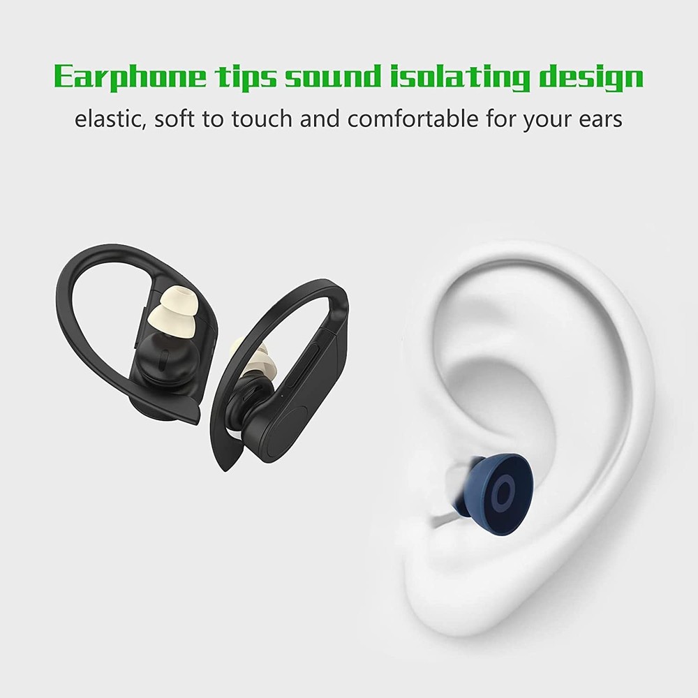 Replacement Eartips Silicone Earbuds Buds Set Earplug large, Navy Blue